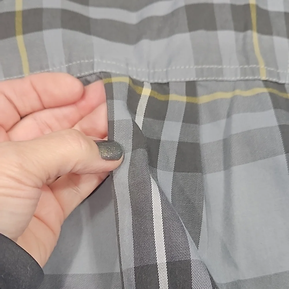 Size 2XL XXL Men's Grey Plaid Long Sleeve Button-Down Shirt by The North Face